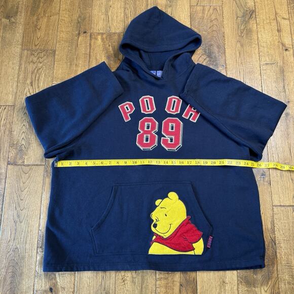 WINNIE THE POOH 89 Size XL Navy Hoodie VTG Embroidered Jacket Pooh DISNEY - Picture 4 of 5